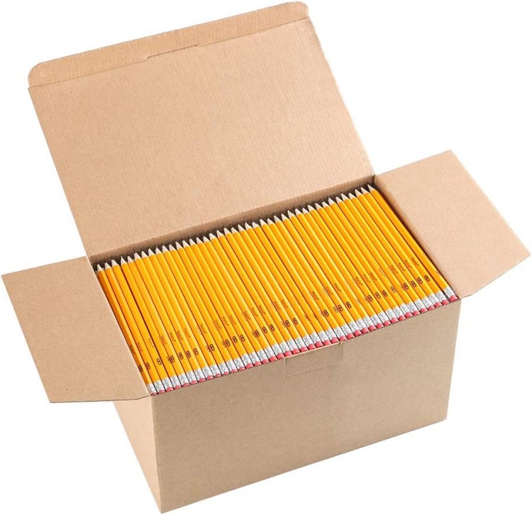 Wood-Cased #2 HB Pencils, Yellow, Pre-sharpened, Bulk Pack, 1000 Pencils/set